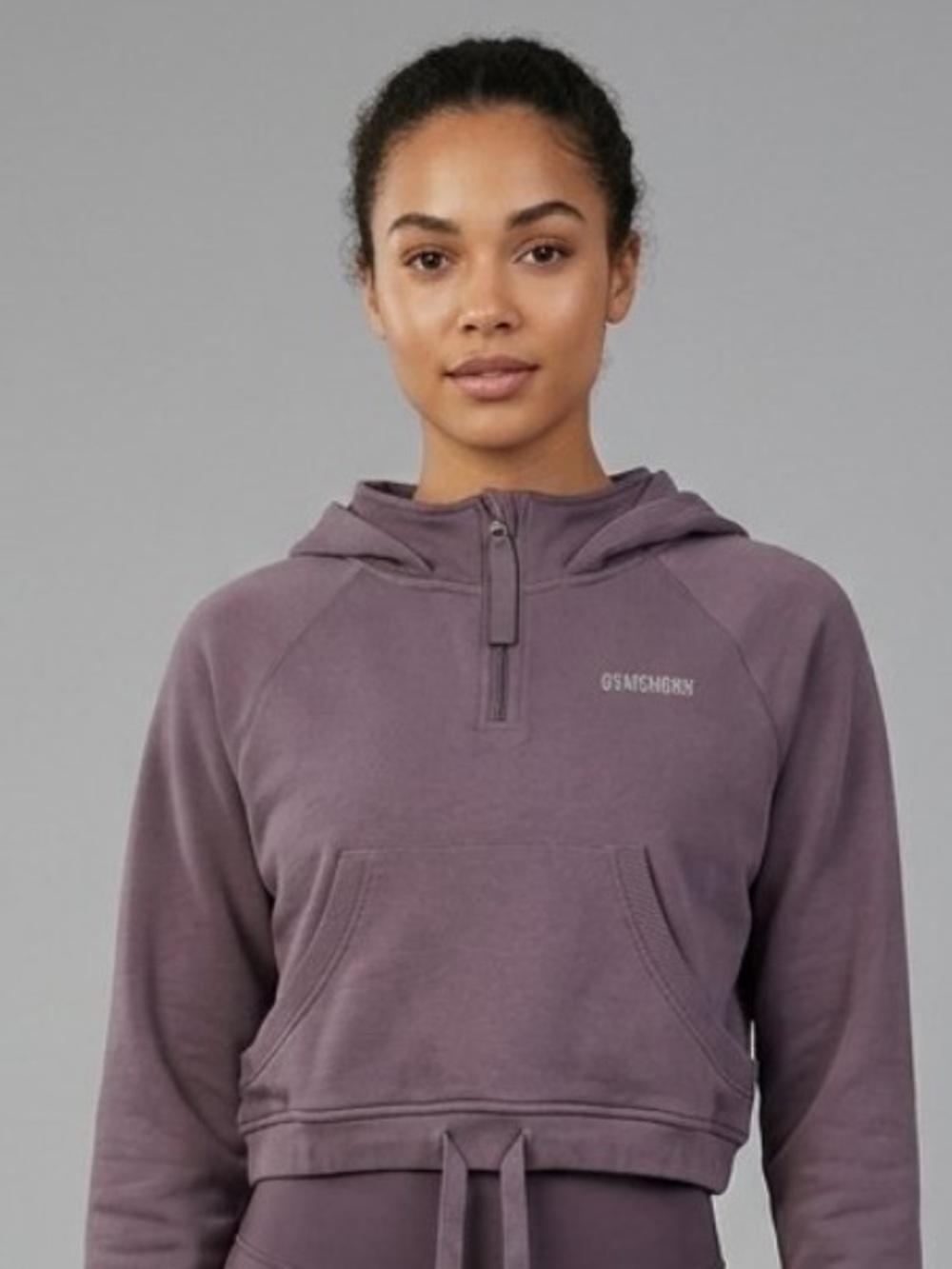 GYMSHARK Cropped Hooded Pullover - Dusty Plum